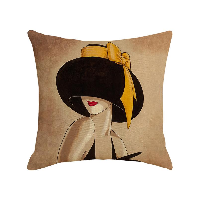 Character Linen Throw Pillow Cover Printed Car Sofa Bed Cushion Cushion Pillow Cover Home Furnishings