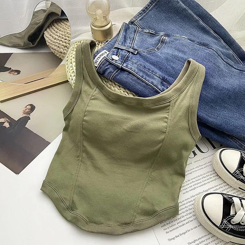 

Однотонный жилет на бретелях, женская накладка на грудь, встроенный бюстгальтер с декоративной спинкой, спортивный топ-труба с декоративной спинкой и топ без рукавов. Average size 70-65kg зелёный