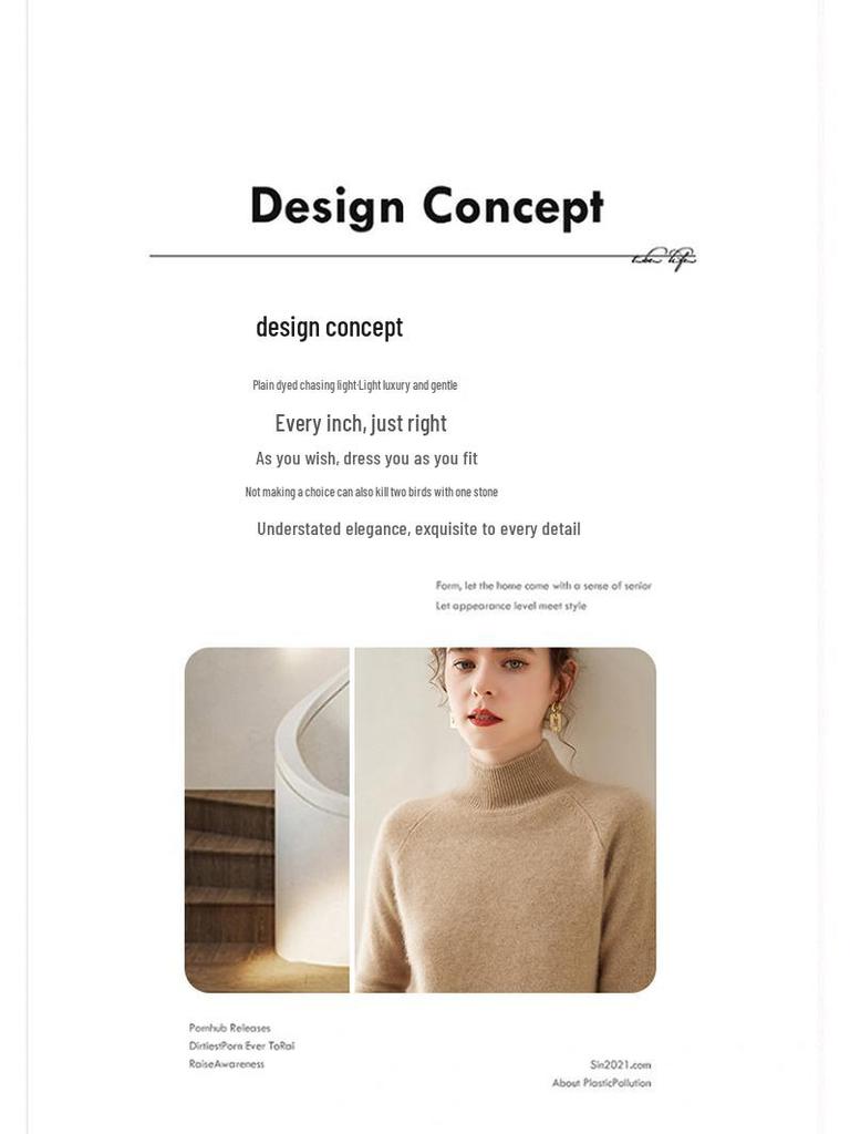 Women's Soft Cashmere Sweater - Thick, Half High Neck, Loose Fit, Solid Color, Casual Style for Autumn and Winter