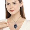 Necklace Sodalite Gemstone Handmade Silver Jewelry 2.5"