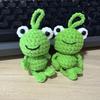 Handmade Crochet Frog Keychain Green Amigurumi Bag Charm Cute Animal Lovers Gift Kids Backpack Accessories, Eco-Friendly Keyring