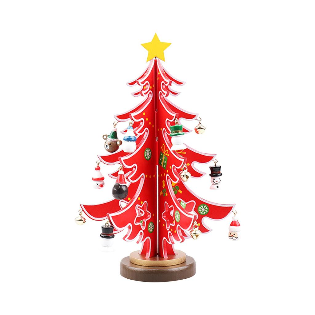 New Christmas Decorations Wooden Christmas Tree Home Decoration Creative DIY Assembly Desktop Decoration Wooden Hand Toy