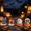 Desktop Halloween Decorations 2Pcs Rotating Tombstone/Pumpkin/Ghost/Skull Figurine, Funny Toy, 360 Resin Pumpkin Figurines Degree Swivel Ornaments for