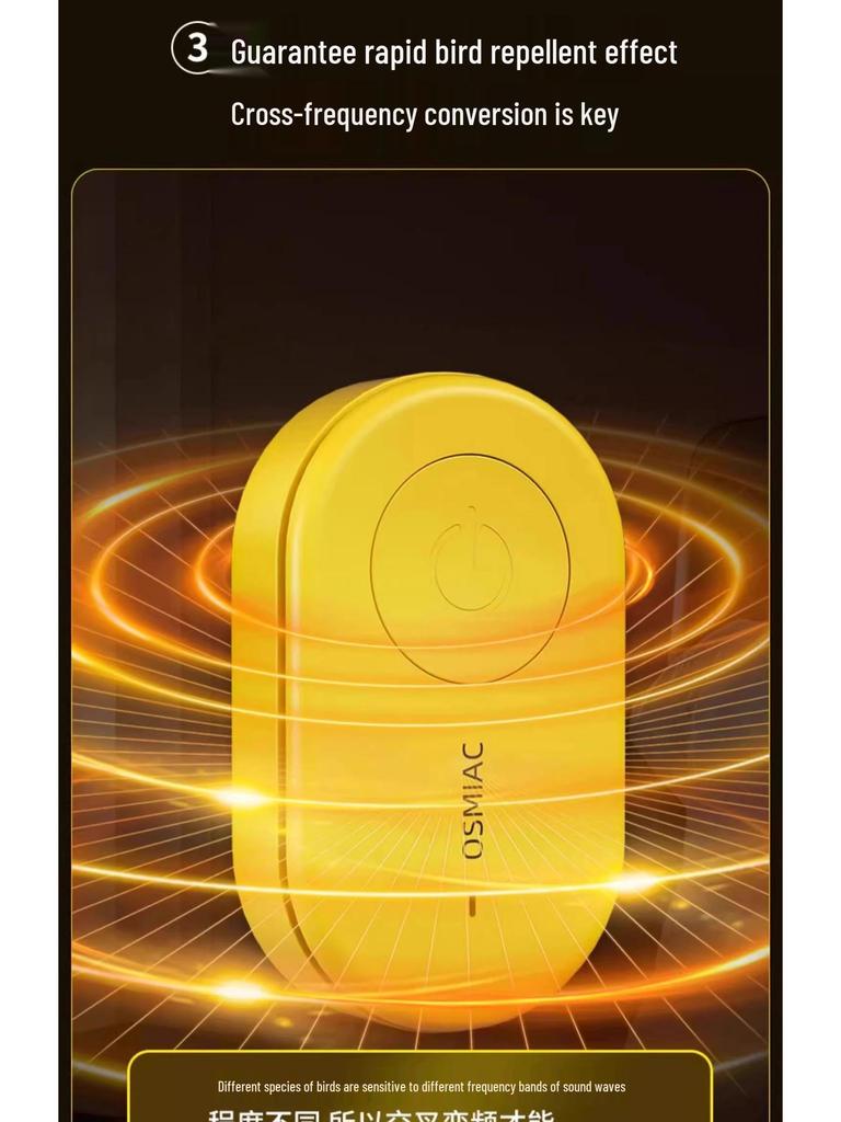 Ultradźwiękowy Automatyczny Odstraszacz Ptaków na Zewnątrz na Balkony i Gołębie