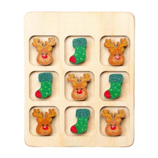 

Різдвяна Дерев яна Настільна Гра Санта Сніговик Олень Ялинка Фігури 2 Гравці Міні Шахова Дошка Головоломка Іграшка Вечірка Класична Стратегічна Настільна Гра 1 Set