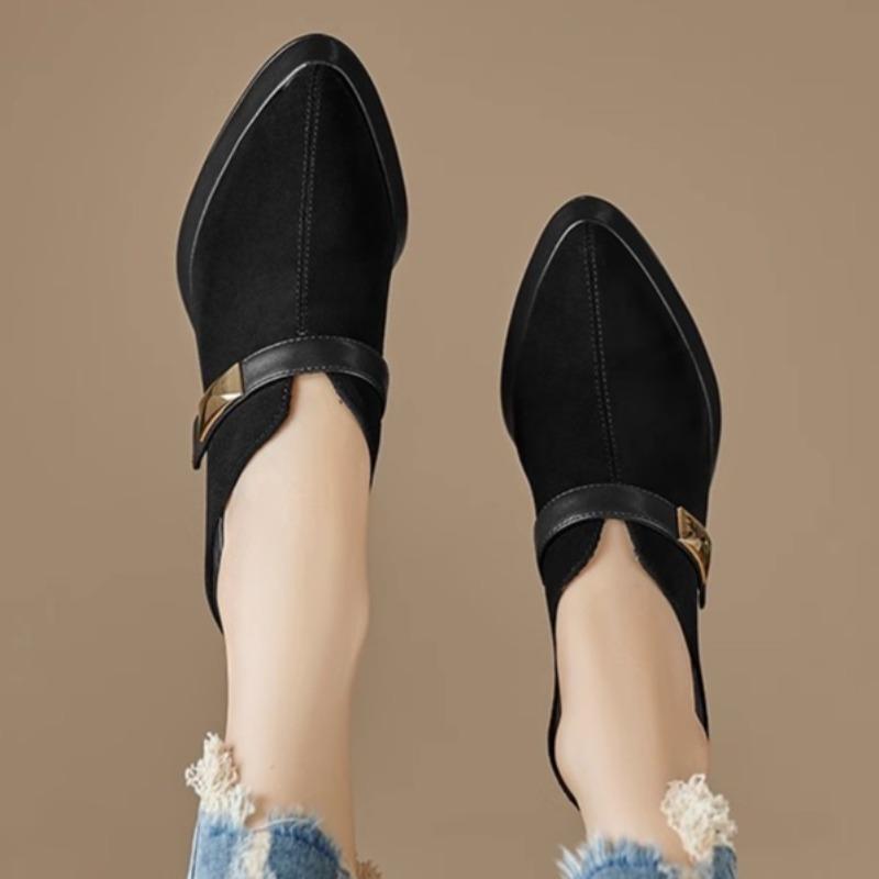 Women's autumn new suede waterproof designer high heels outdoor leisure comfortable shallow mouth sexy pointed high heels size39