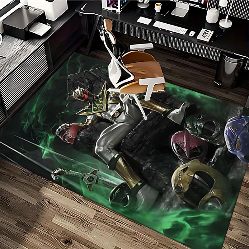 1pc Power Rangers Green Ranger, Office Chair Mat Non-Slip Carpet for Home Decor, Suitable for All Seasons, Office Use, Living Room, Bedroom, Game Room