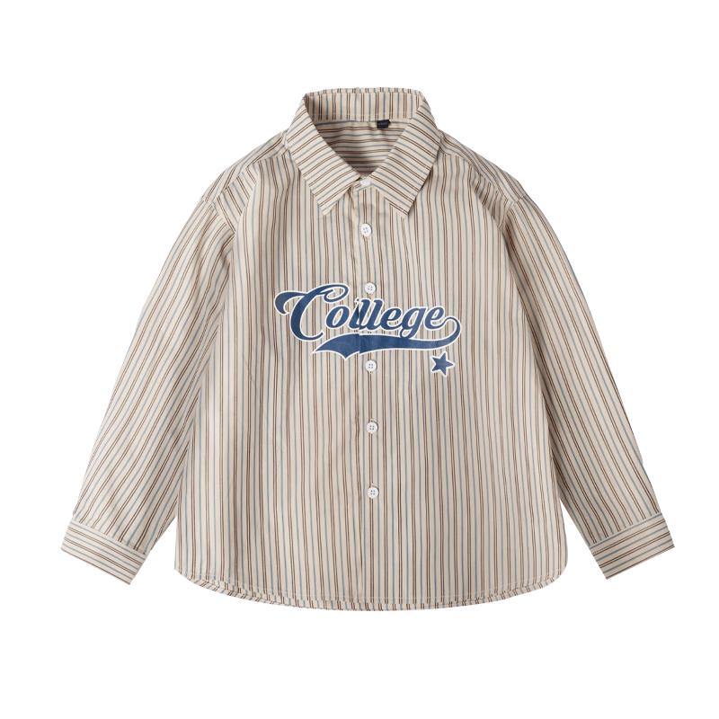Luomeng Boys  Striped Long-Sleeve Casual Shirt 120