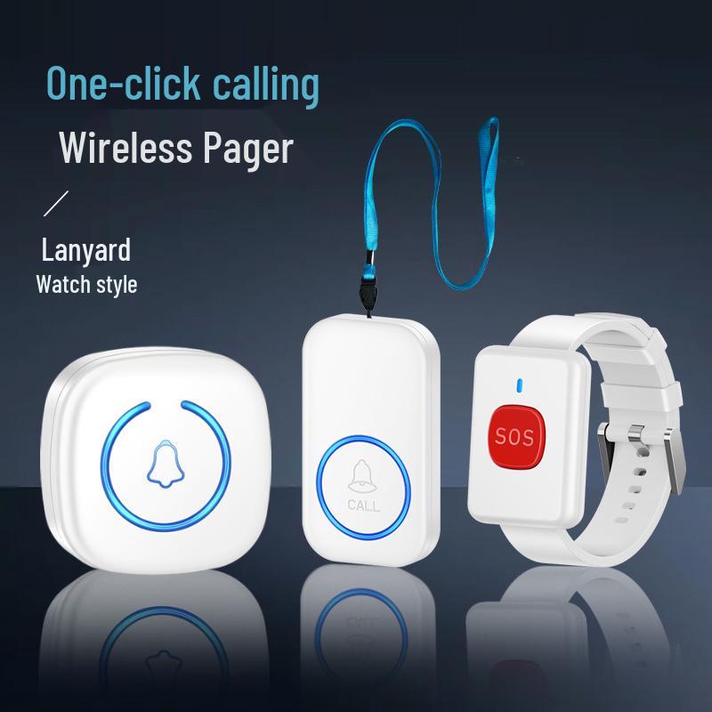 Wasserdarer kabelloser Notfallalarm für ältere Menschen & Schwangere - Langreichweiten-Sicherheits-Pager mit einer Taste