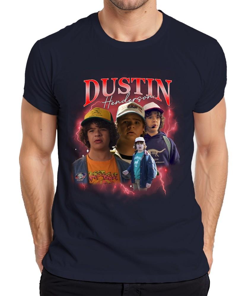 Dustin Henderson Stranger Fan Gift Retro 80s Vintage Hawkins Unisexs TShirt S