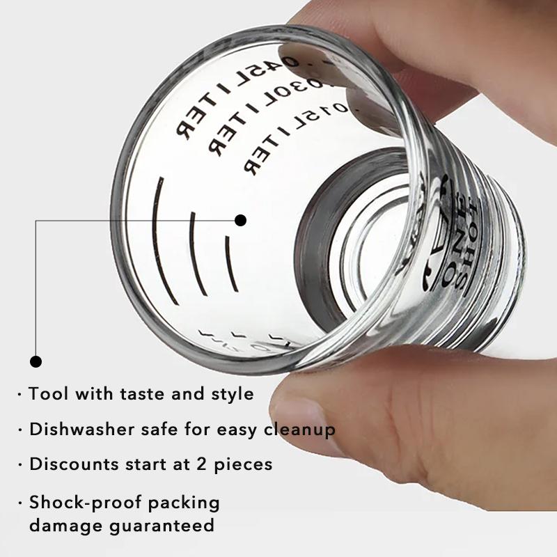 Scale Coffee  Cup Shot Glass, BPA-Free Premium Liquid Heavy Glass, Espresso Measuring Cups, Glass Measuring Baking Cups