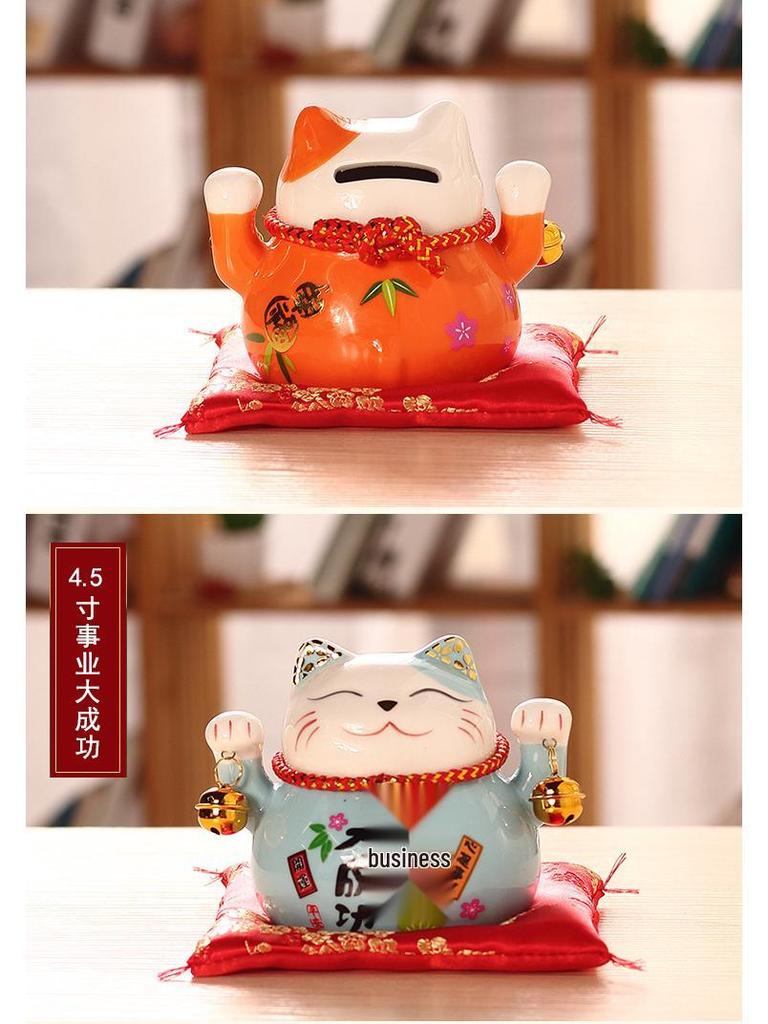 Large Ceramic Lucky Cat Ornament: Creative Piggy Bank & Home Decoration Gift