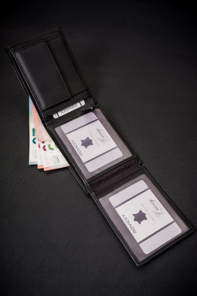 Large men's wallet made of eco-leather in landscape orientation - 4U Cavaldi