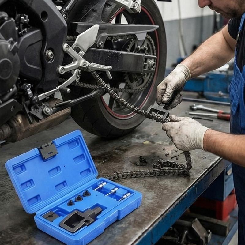 Chain Splitter Set With Ergonomic Handle For Accurate Chain Disassembly During Motorcycle And Bicycles Repairs Ensuring Comfort
