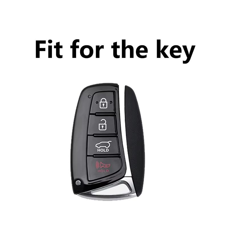Gold Edged Tpu For Hyundai Grandeur Sedan Santa Fe Grand Santafe Ix45 Equus Azera Genesis G80 Car Key Case 4 Button Key Cover