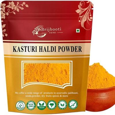 Polvere di Curcuma Muschiata Brijbooti per una Pelle Luminosa -(200 Gr) Kasturi Manjal Curcuma Selvatica | Curcuma Aromatica Jangli Haldi Per una Pelle Naturalmente Luminosa