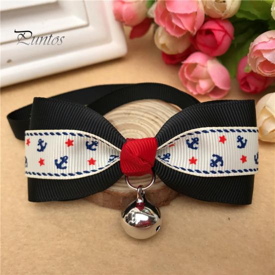 Bowknot Metal Bell Pendant Fashion Printed Pet Dog Cats Puppy Bow Tie Collar