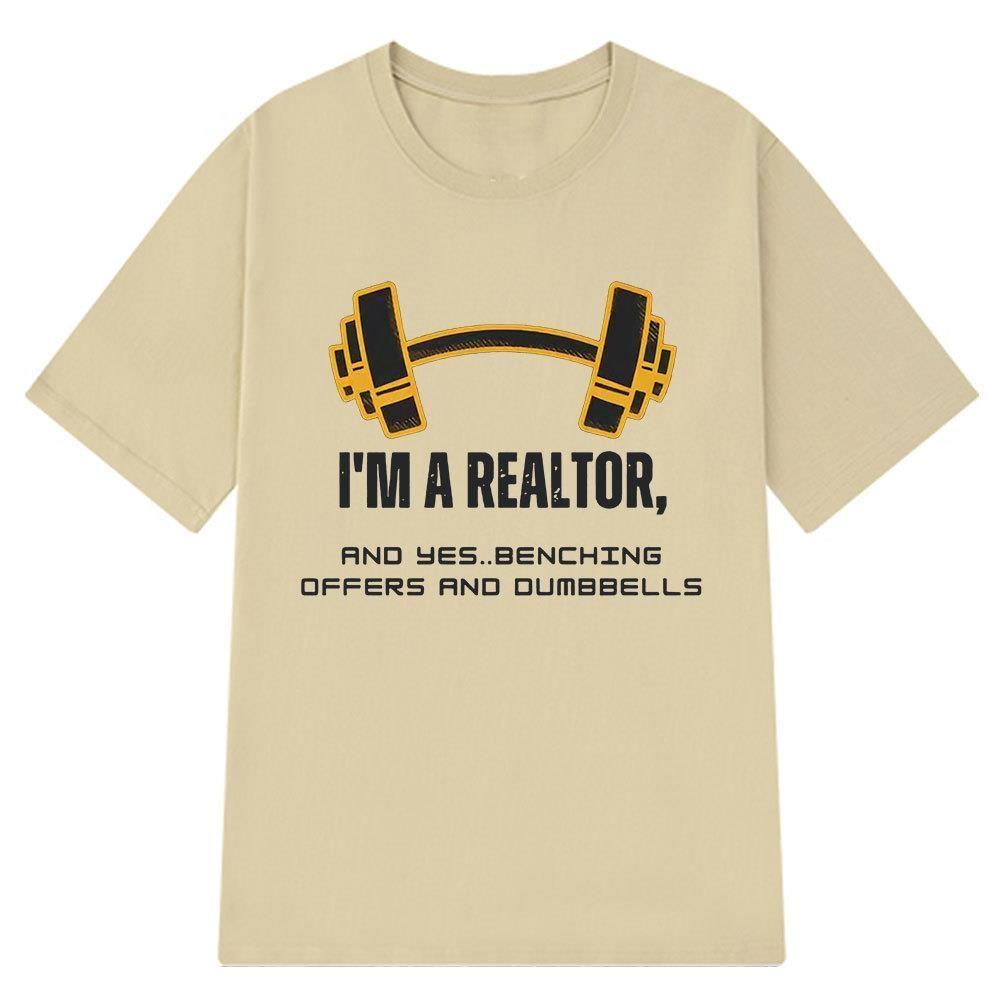 SpringSummer Funny Realtor Gym Humor Casual Fashion Fun Fitness Letter Printed Cotton Casual Fashion Tshirt Mens Clothing