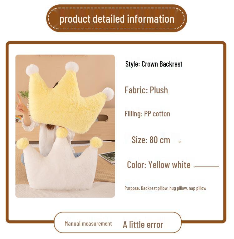 Nordic Crown Pillow and Sofa Cushions - Cute Heart-Shaped Backrest for Bed and Bay Window