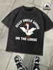 Silly Uncle Goose On The Loose Design Washed T Shirt Men Summer Loose Tops Soft Cotton Fashion Short Sleeve Unisex Retro Tee