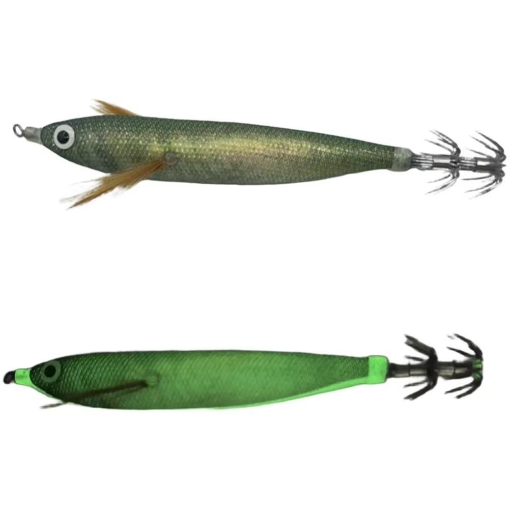 12cm Squid Jig Rattling Bead Hook Fishing Lures Luminous with Sound Beads Glowing Catching Hook