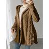 Autumn and Winter Women's Hooded and Velvet Jacket, Double-sided Velvet Cardigan, Long Sleeved Casual Warm Jacket