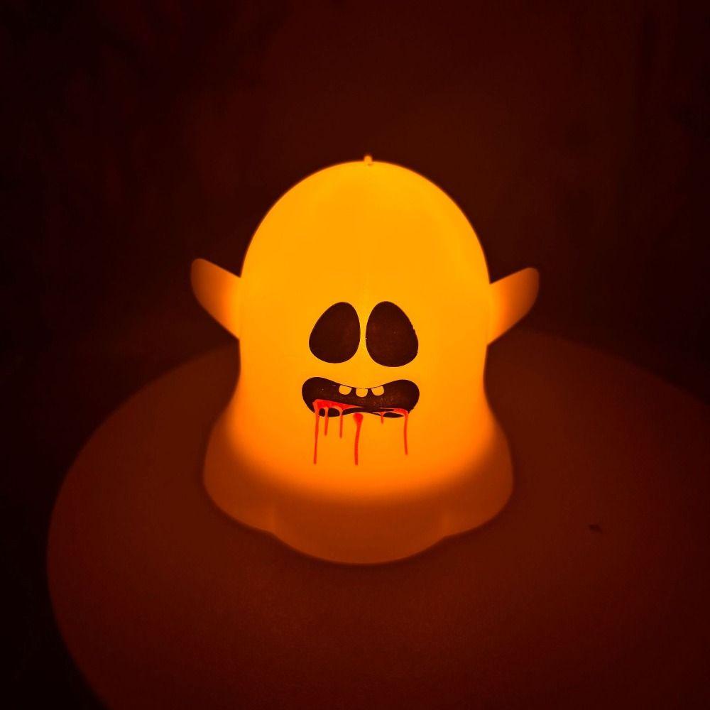 Plastic Halloween Ghost Lamp Portable Mini Ghost Light Ghost Pendant LED Candle Light  Yard Decor