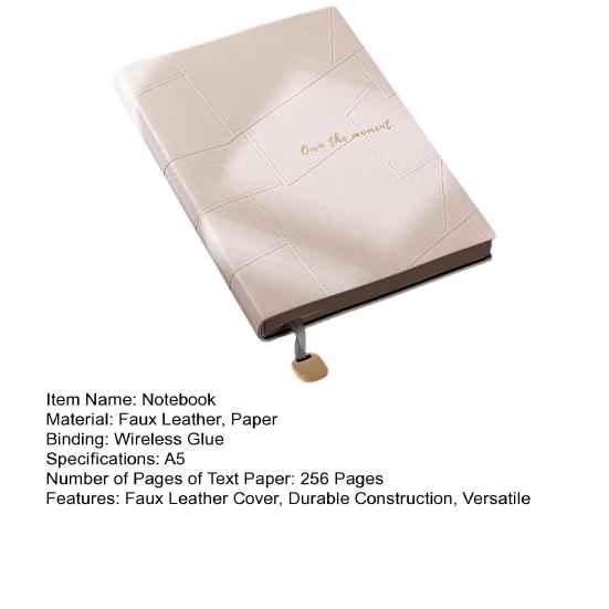 Faux Leather Cover Notebook Smooth Writing Office Notebook Waterproof Writing Diary Personal Use Notepad