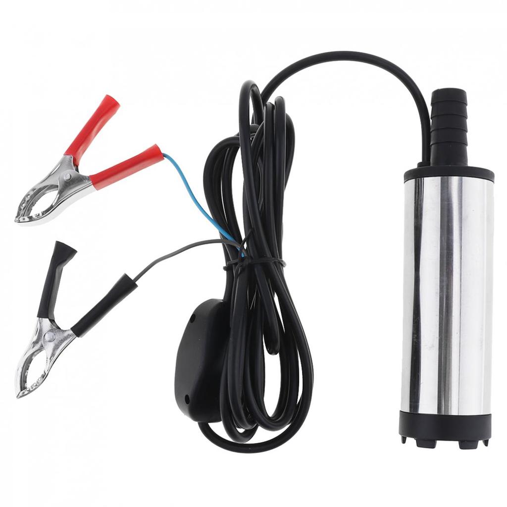 DC 12V 24V 38MM Portable Mini Car Electric Submersible Pump fit for Diesel Fuel Pump Water Oil Barrel Pumps with 2Alligator Clip