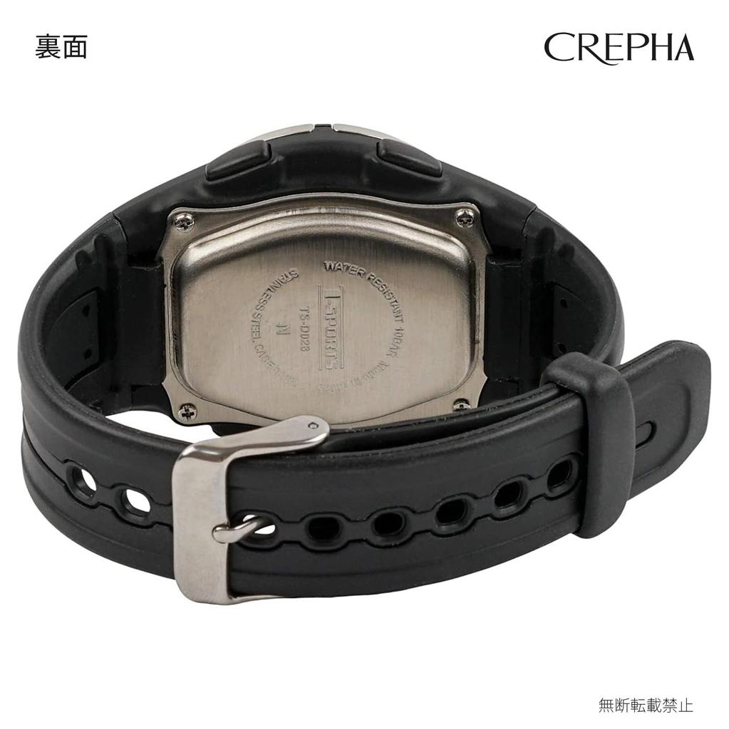 [Clefa] Cronometru Digital pentru Bărbați, Rezistent la Apă, Măsurare Timp Tur, Calorii Arse, Negru TS-D028-BK