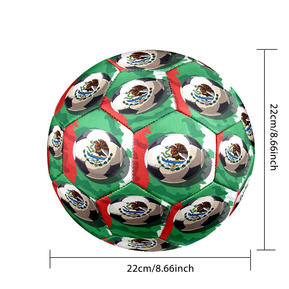 1 ud. Balón de Fútbol Talla 5 con Escudo de Fútbol de México para Oficina, Adecuado para Partidos de Práctica/Entrenamiento de Torneo, Ligero y Duradero mxg7032