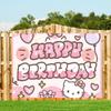 Anime Cartoon Hello K T CAT Birthday Wallpaper Backdrop Spring Photography Garden Photos for Child Women Photoshoot