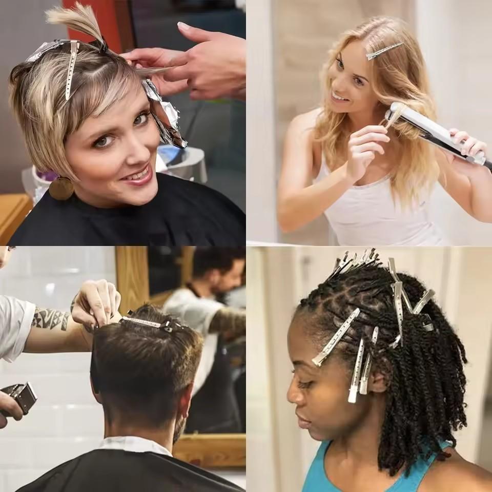 Woman Silver Hair Clips Metal Hairdressing Sectioning Clip Clamps Barber Hair Cut Use Styling Tools Hair Root Fluffy Hairpin