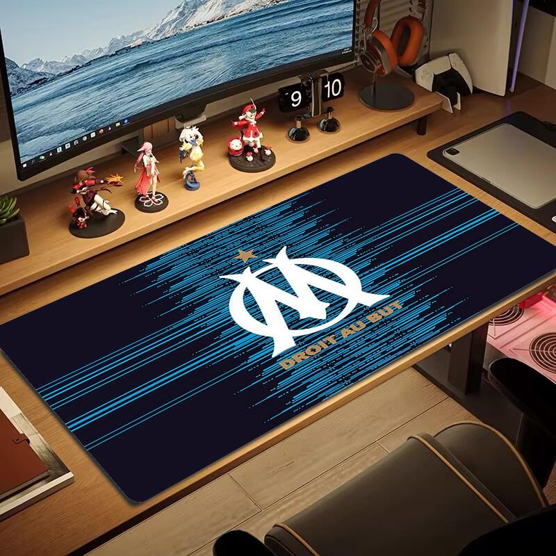 Olympique De Marseille Print Cushion Non-slip Laptop Tablet Big Mousepad XXL Mat Mini PC Playmat With Lock Edge