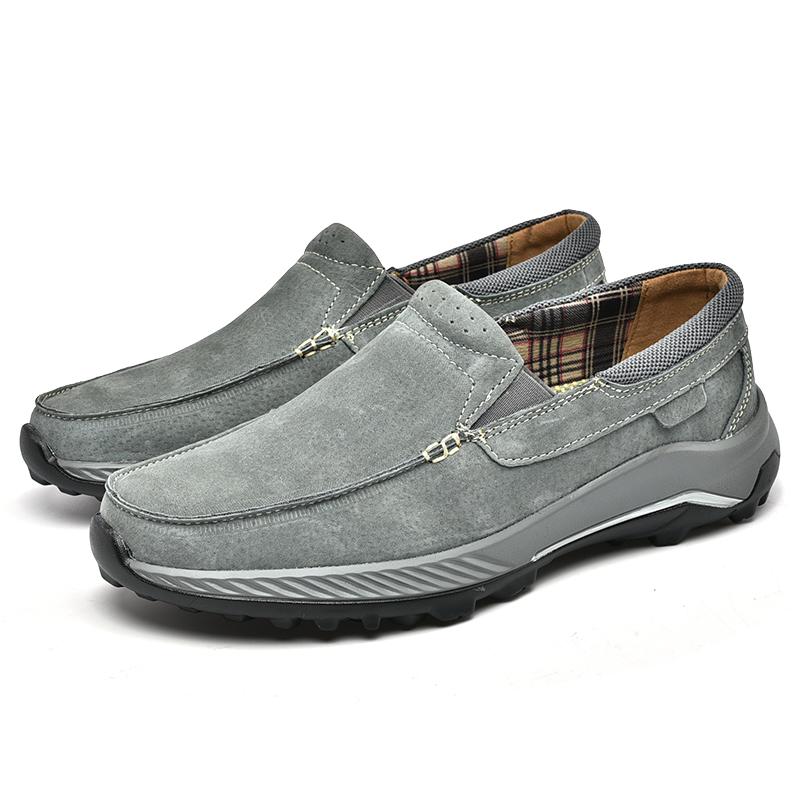 

Обувь из натуральной кожи, мужские лоферы, повседневная уличная обувь ручной работы, мокасины, мужская обувь на плоской подошве 44 серый