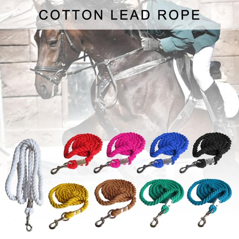 Braided Cotton Horse Leading Rope with Swivel Buckles Heavy Duty Leading Rope Thick Horse Leading Rope Cotton Enduring