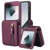 Elegant Foldable Crossbody Case for Samsung Z Flip 7 with Zipper Coin Purse and Card Holder
