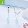 S925 Sterling Silver Double Water Drop Glazed Ear Buckle Girl, Elegant Lady Style Fringed Earrings Earrings