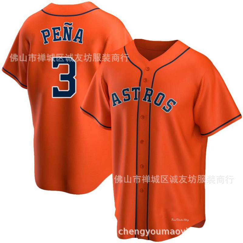 Houston Astros 3 Jeremy Pea White Baseball Jersey Mens Fan Apparel Sportswear Unisex