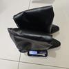Women's Wide Width Mid-Heel Slouch Boots - Pleated Faux Leather Shaft Below Knee Boots for Winter, Vintage Pull-On Boots