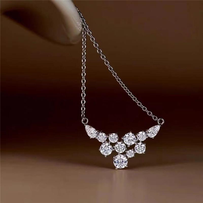 

925 Sterling Silver Gorgeous Women s Necklace Full with Cubic Zirconia Wedding Party Aesthetic Female Neck Accessories