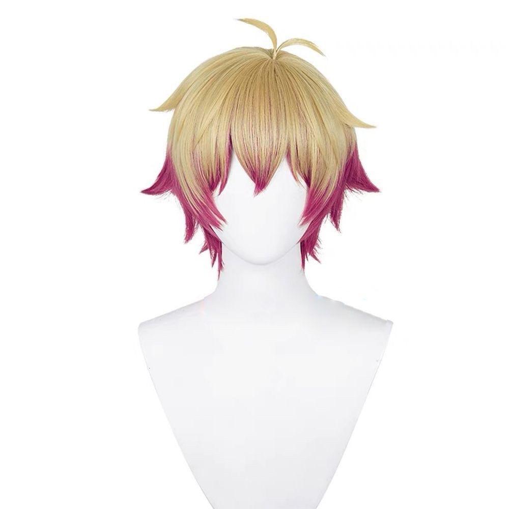 Silkyjoy Anime Cos Wig, Gradient Short Hair With Simulated Scalp & Rose Mesh Cap
