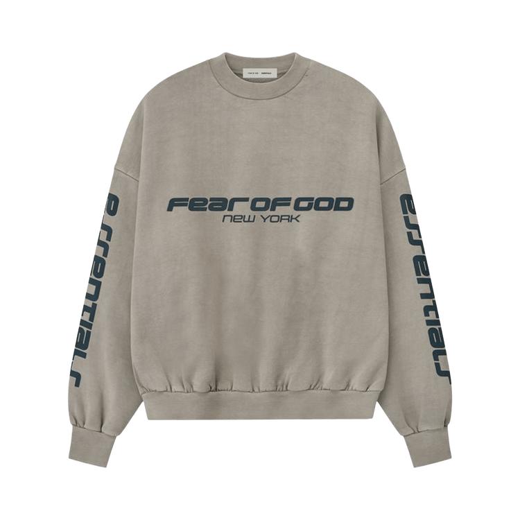 

Fear of God Essentials Heavy Fleece Cropped Relaxed Sweatshirt Smoke Grey Men Tops 192HO256891F XL