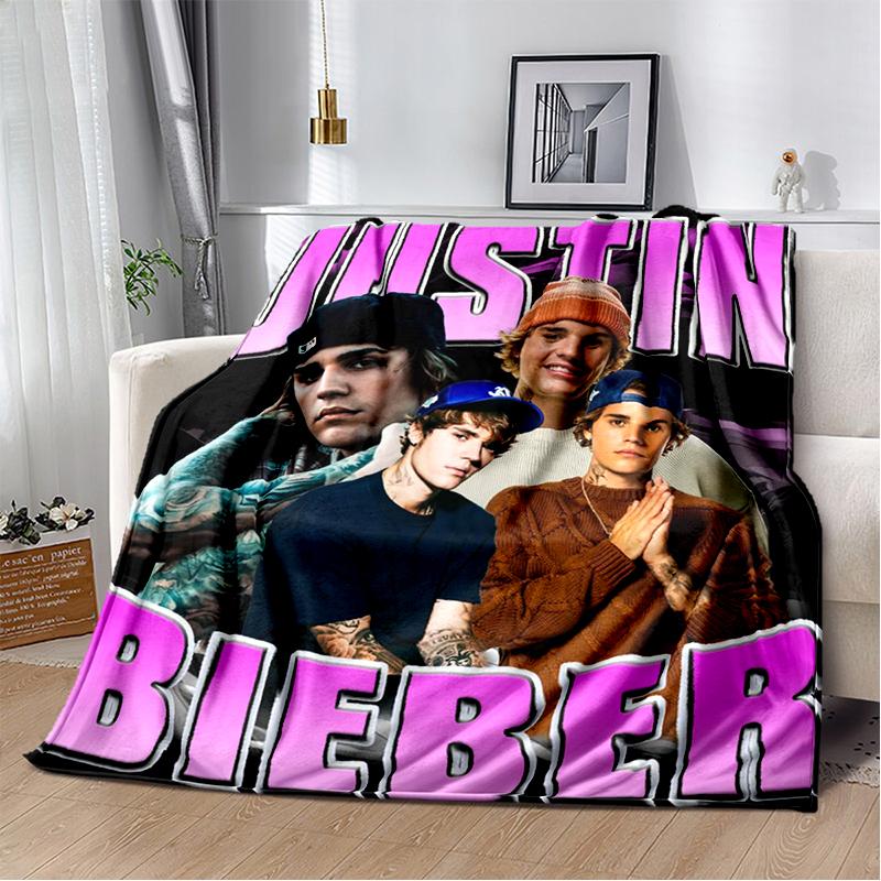 2025 New Style Justin Drew Bieber Singer JB Blanket,Soft Throw Blanket for Home Bedroom Bed Sofa Travel Picnic Cover Kid Gift