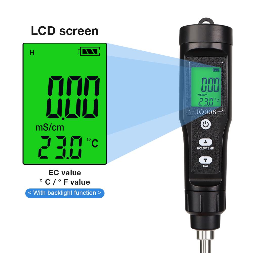 0.00-10.00 MS/cm -30°C-80.0°C LCD EC TEMP 2 In 1 Soil Tester Soil Detector Analyzer for Potted Plants Flower Gardening Farming