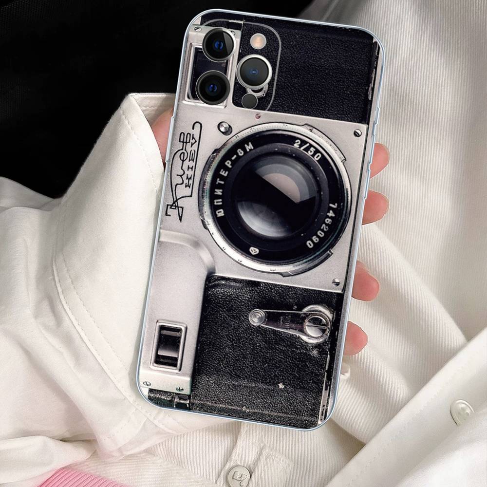 Retro Vintage Camera For IPhone 17 16 15 14 13 12 11 Pro Max Plus Soft TPU Silicone Back Cover Clear Case