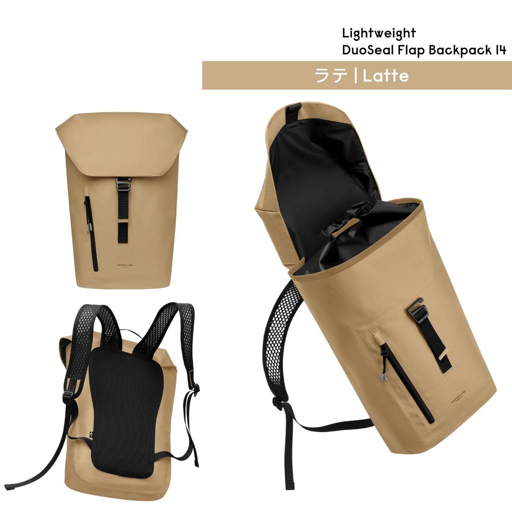 GASTON LUGA Leichter DuoSeal Klappenrucksack 14" (Latté) - Leichter Rucksack mit DuoSeal-Klappe für 11-, 13- und 14-Zoll-Laptops, Tablets und ist