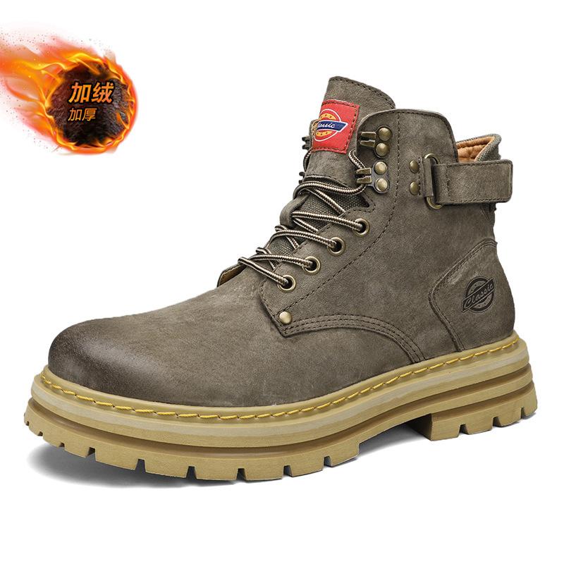 

Зимний новый продукт для активного отдыха тренд ретро инструменты альпинизм нескользящие большой размер средняя помощь коричневые мужские кожаные ботинки Martin 46