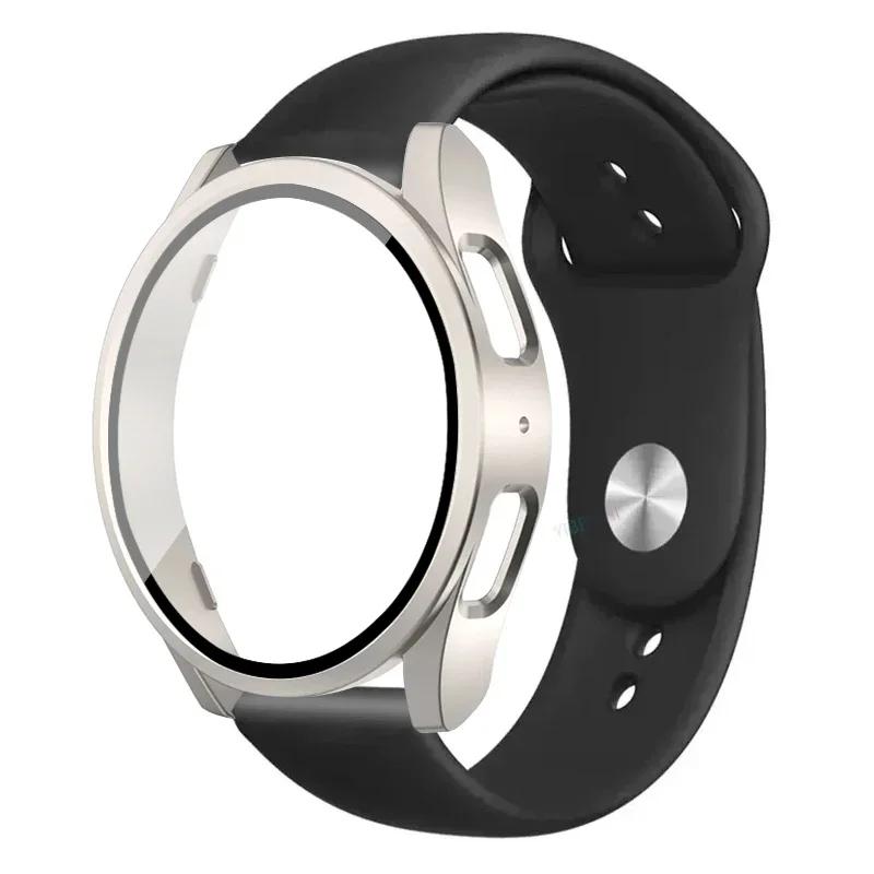Case+Strap for Samsung Galaxy Watch 7 5 6 40mm 44mm Silicone Band 20mm Bracelet Tempered Glass Screen Film Case Protector Cover