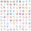 50pcs Waterproof Mermaid Stickers for Suitcase, Car, Laptop, Skateboard, Phone - Decorative Graffiti Set.